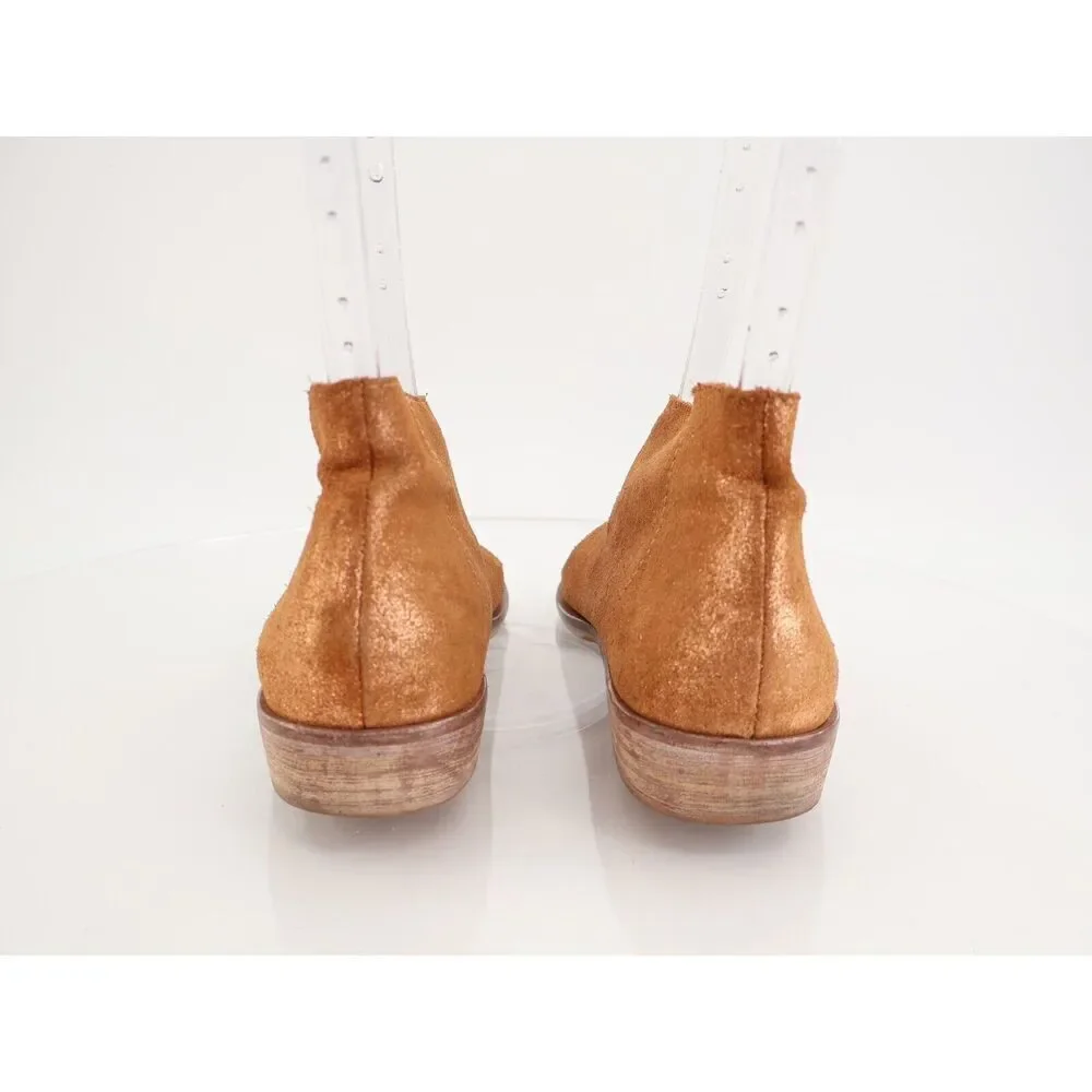 Free People Mont Blanc Rose Sandals Women's 38 8 Metallic Leather Orsay Flat